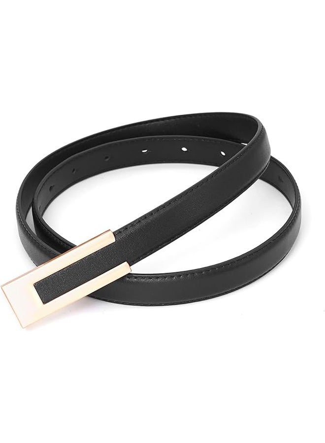 حزام ضيق نسائي حزام رفيع مع فستان مشبك ذهبي (أسود) - Image 5