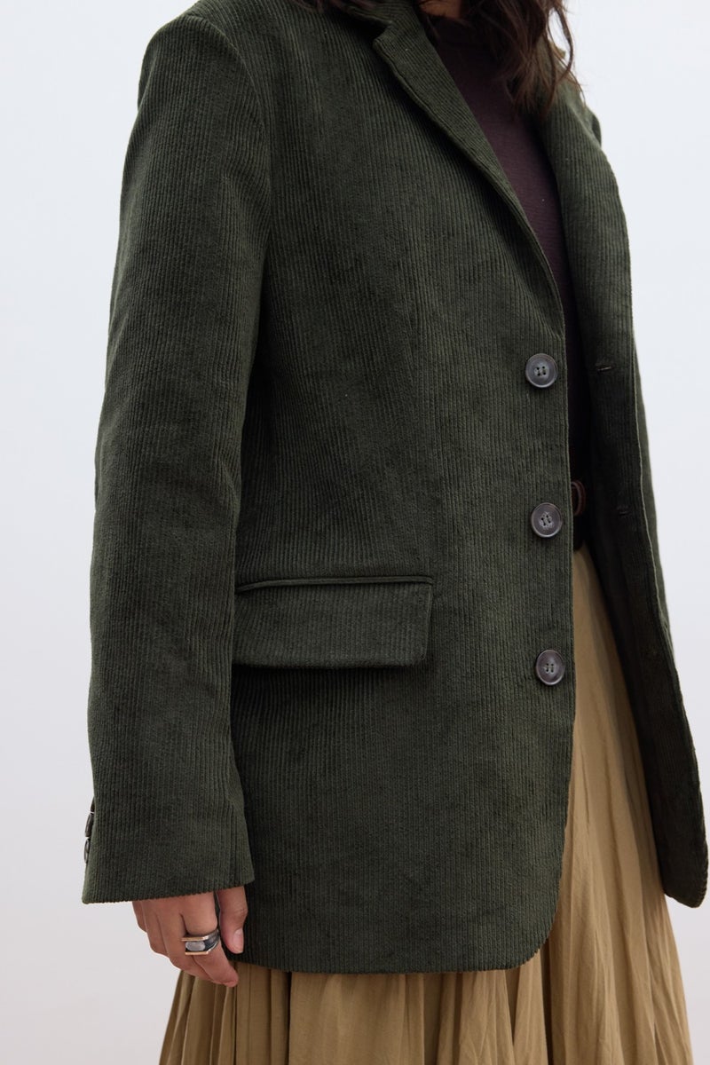 Manuka Corduroy Blazer Jacket Khaki  - Image 2