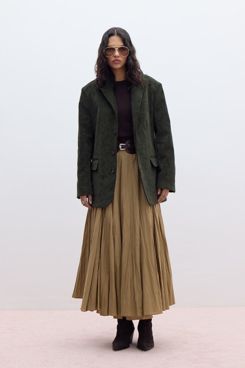 Manuka Corduroy Blazer Jacket Khaki  - Image 3