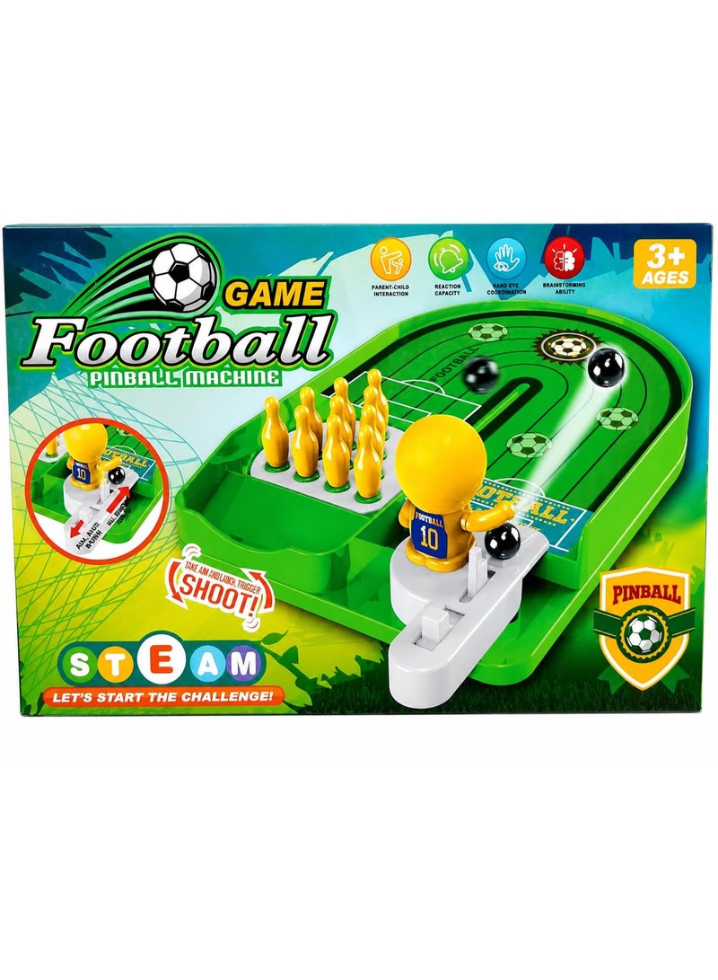 vGRASSP Mini Desktop Football Pinball Game for Kids - Ball Launcher & Drop Targets - Educational Skill Challenge Toy - Ages 3+ - Image 1