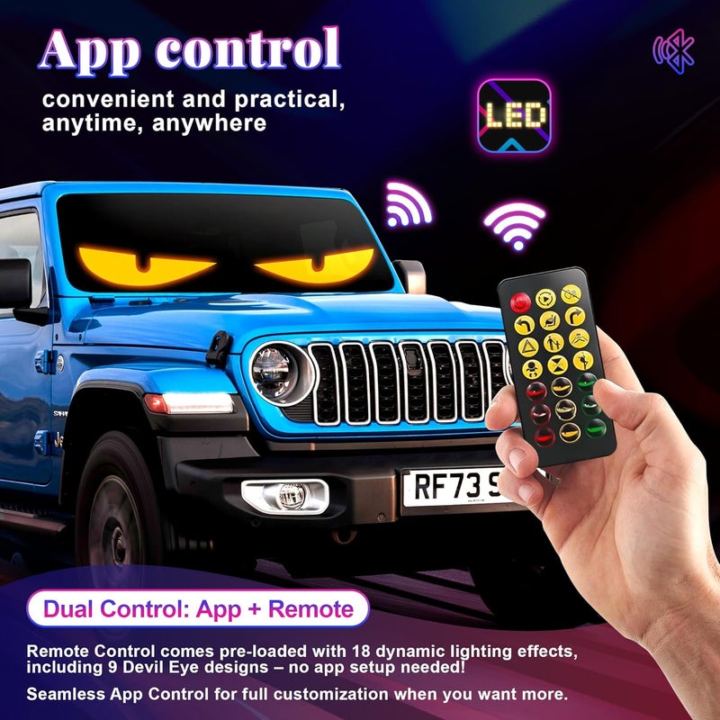 Sachie Devil's Eye 2-Pack: Programmable LED Windshield Display for Cars, SUVs & Trucks - Image 5