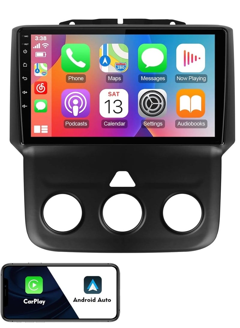 Vierex - Android Car Stereo For Dodge RAM 1500 2500 3500 2013-2018 Manual AC Support Apple Carplay Android Auto Wireless 4GB RAM Fast Interface Quick Boot Sim Card Support Factory Camera AHD Camera Included - Image 1