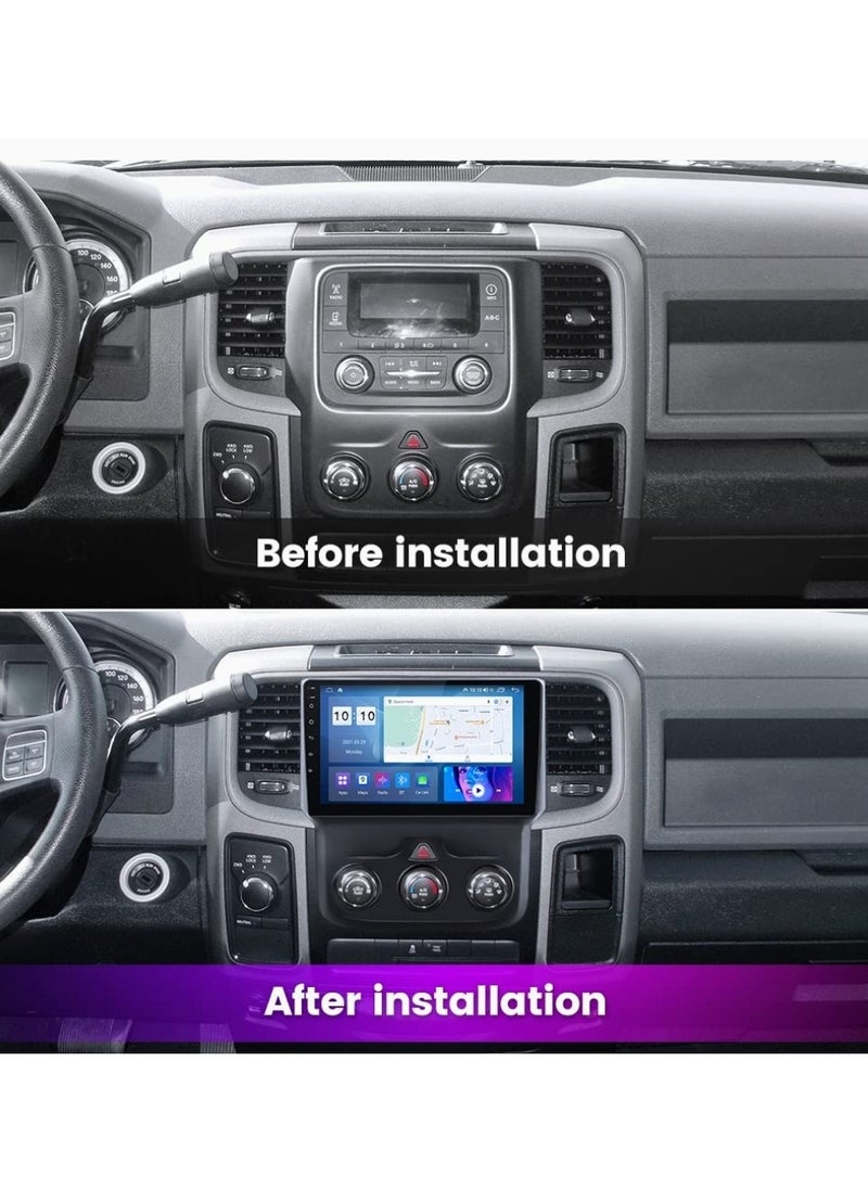 Vierex - Android Car Stereo For Dodge RAM 1500 2500 3500 2013-2018 Manual AC Support Apple Carplay Android Auto Wireless 4GB RAM Fast Interface Quick Boot Sim Card Support Factory Camera AHD Camera Included - Image 1