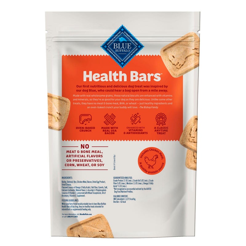 Blue Buffalo Health Bars Crunchy Dog Biscuits, Oven-Baked with Natural Ingredients, Bacon, Egg & Cheese, 16-oz Bag - Image 2