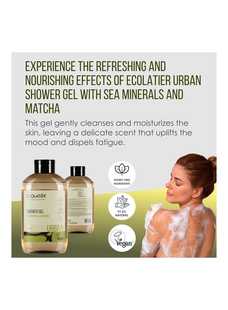 ECOLATIER جل استحمام معادن البحر وماتشا 600 مل - Image 2