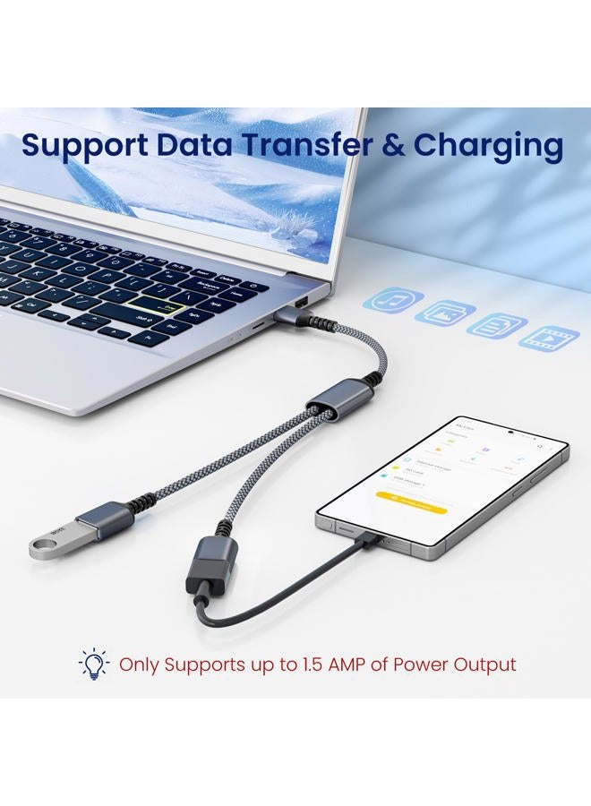 Itramax USB Splitter 1 in 2 Out 1FT,USB-A Splitter Cable 1 Male to 2 Female Split,Dual/Double USBA Port Hub Split for PC,Laptop,Keyboard,Mouse,Printer,Flash Drive,LED,Support Data and Charging - Image 4