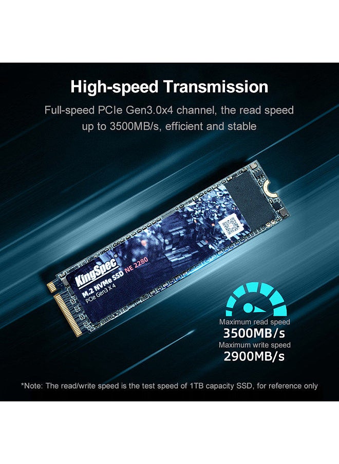 KingSpec - 2TB SSD Solid State Drive M.2 NVMe Interface PCIe Gen3.0x4 High-speed Transmission 3D TLC Particles with Cache - Image 1