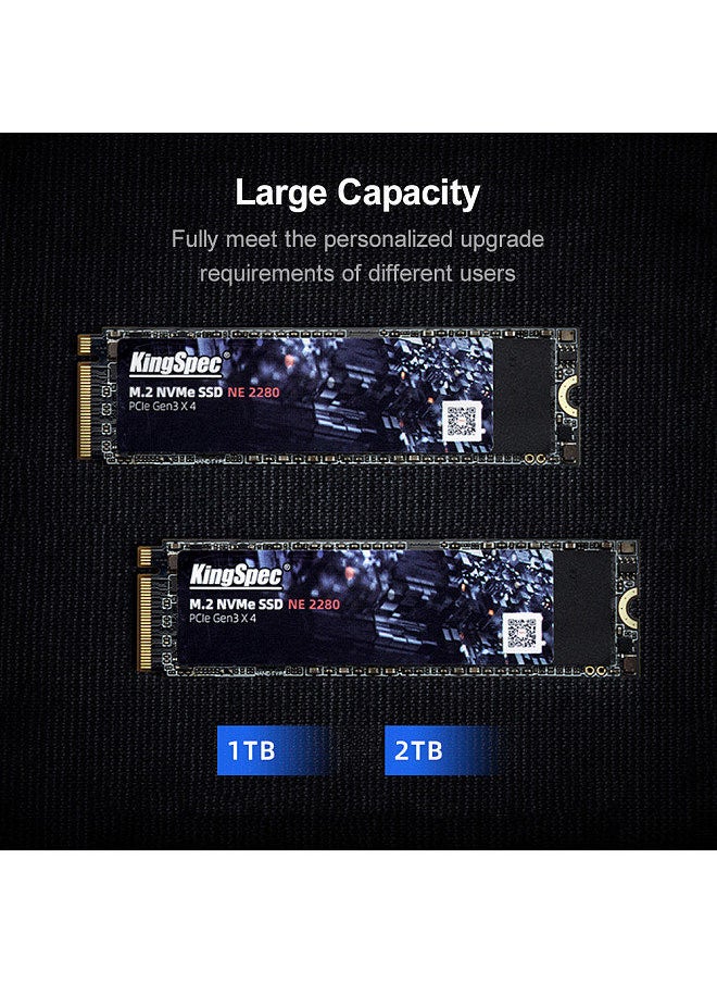 KingSpec - 2TB SSD Solid State Drive M.2 NVMe Interface PCIe Gen3.0x4 High-speed Transmission 3D TLC Particles with Cache - Image 1
