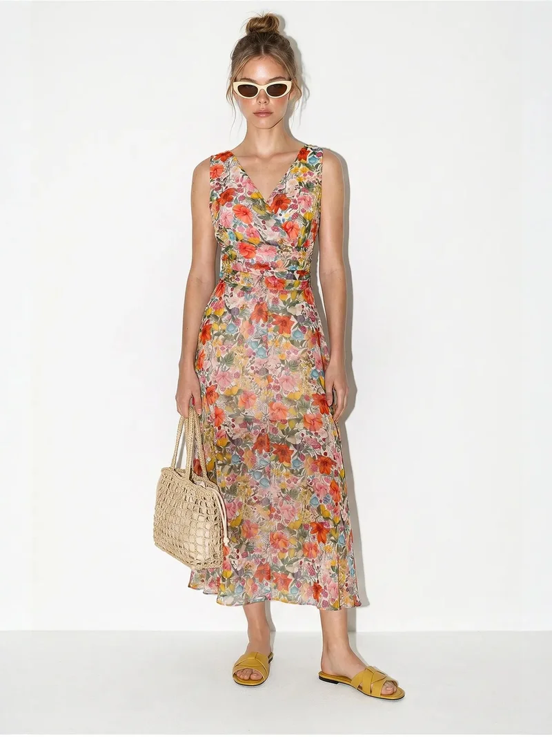 Bianco Lucci LUCCI Floral A-line Midi Dress