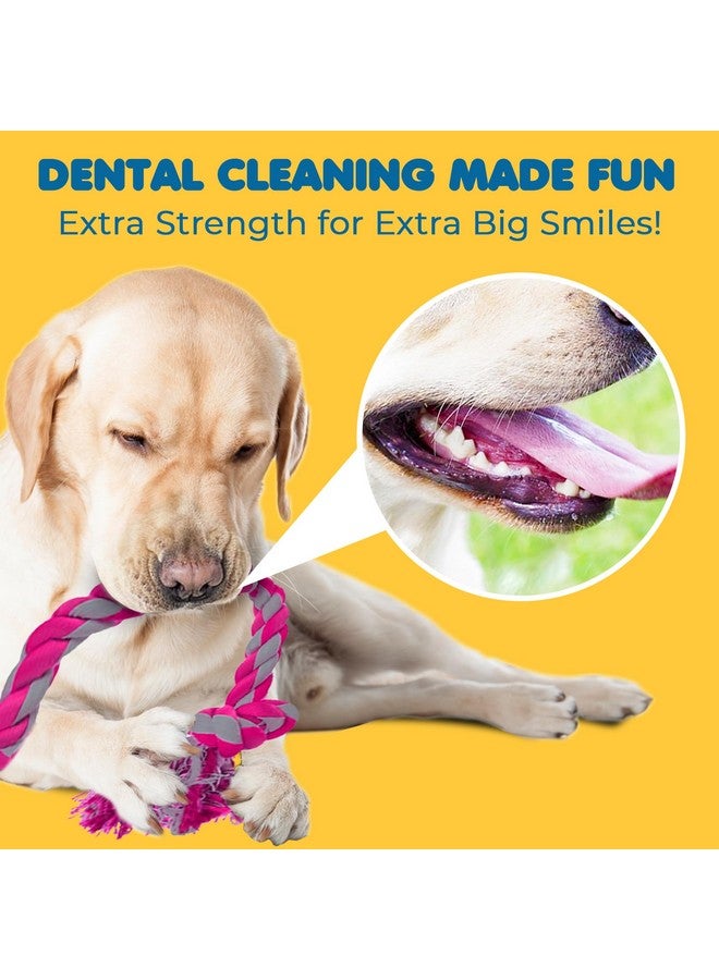 SunGrow Pink Dog Rope Toys, Twisted Triple Knotted Rope Bone, 2 Pack for Aggressive Chewers, Large Dogs Extra Strong, Heavy-Duty Dog Pull, Tug of War Ropes - Image 4