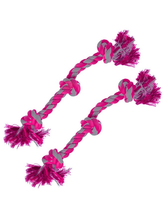SunGrow Pink Dog Rope Toys, Twisted Triple Knotted Rope Bone, 2 Pack for Aggressive Chewers, Large Dogs Extra Strong, Heavy-Duty Dog Pull, Tug of War Ropes - Image 1
