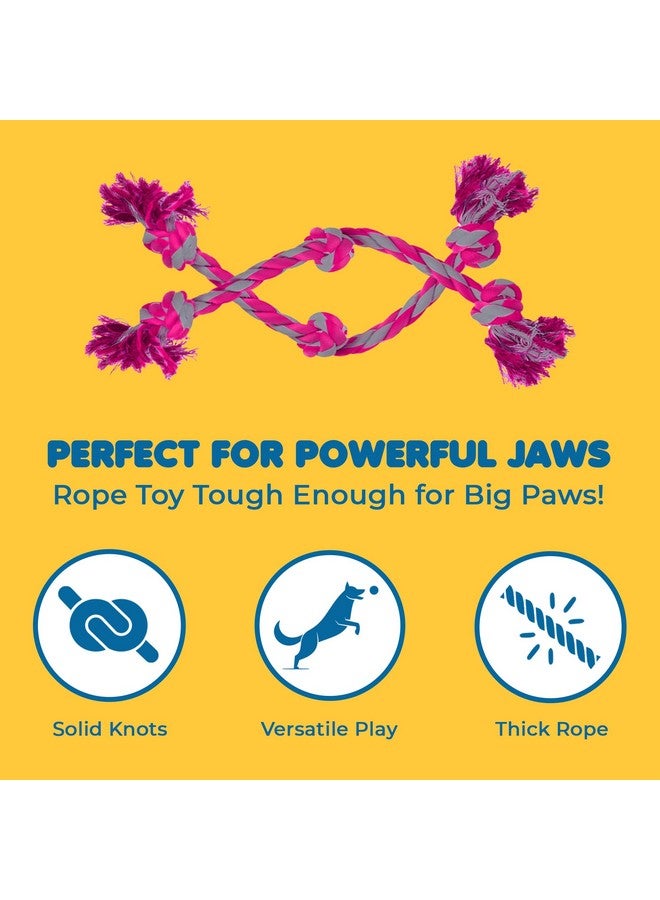 SunGrow Pink Dog Rope Toys, Twisted Triple Knotted Rope Bone, 2 Pack for Aggressive Chewers, Large Dogs Extra Strong, Heavy-Duty Dog Pull, Tug of War Ropes - Image 3