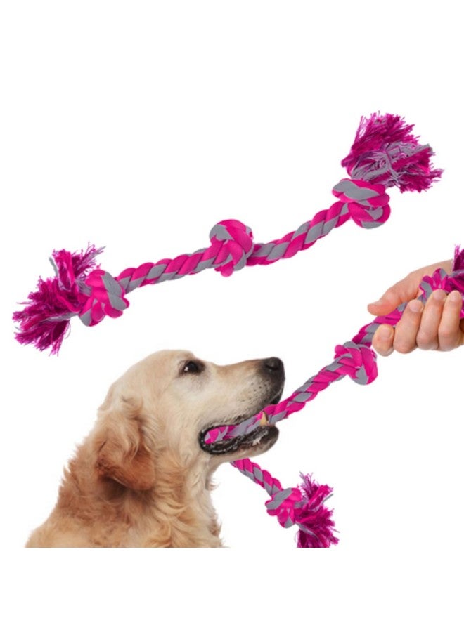 SunGrow Pink Dog Rope Toys, Twisted Triple Knotted Rope Bone, 2 Pack for Aggressive Chewers, Large Dogs Extra Strong, Heavy-Duty Dog Pull, Tug of War Ropes - Image 2