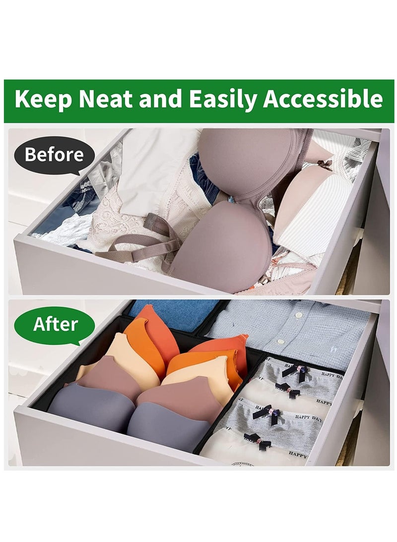 Arabest Foldable Drawer Organizer, Closet Organizer Drawer for Underwear/Underpants/Socks/Bra/Panties/Ties, 8 Pack Storage Dividers Bins 2 Large+2 Medium+4 Small Grey  - Image 3