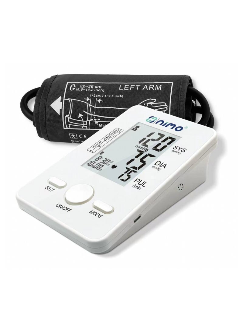 Nimo DBP-1318 Digital Arm Blood Pressure Monitor with 22-42 cm Cuff, 120 Memory & Type-C USB - Image 1