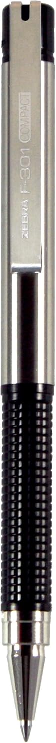 Zebra Pen F-301 Compact Ballpoint Stainless Steel Retractable Fine Point, 0.7mm, Black Ink, 2-Count - Image 4