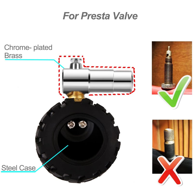 GODESON Presta Valve BicycleTire Pressure Gauge 0-160psi and 0-11bar - Image 4