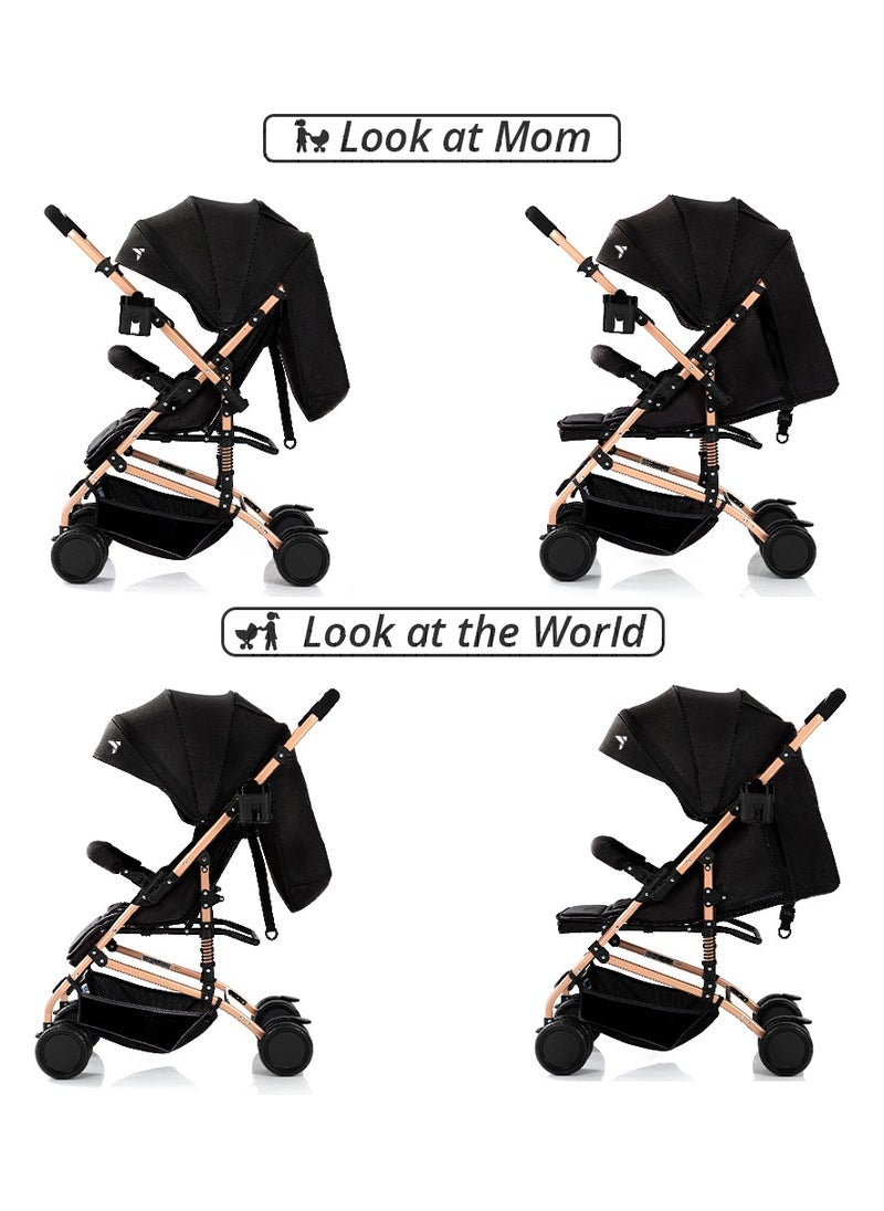 TEKNUM Teknum Reversible Trip Stroller with Blue Ace Diaper Bag - Black  - Image 4