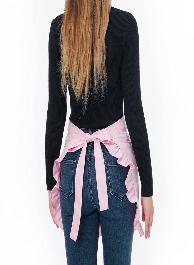Love Potato Waist Apron with Pockets, Fashion Kitchen Cooking Restaurant Bistro Half Aprons for Girl Woman, Pink, 25.5W x 16.9L - Image 4