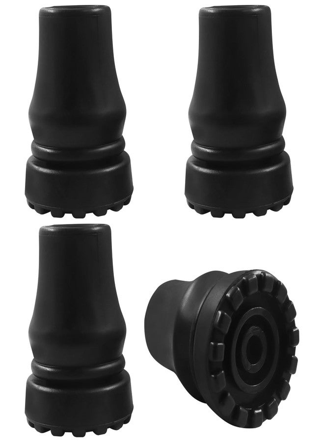 BokWin 4 Pack 5/8 Inch Rubber Cane Tips - Walking Cane Tips with Reinforced Core for Stability Control, Compatible with Canes, Walking Sticks, Hiking Poles and Senior Crutches (Black) - Image 1