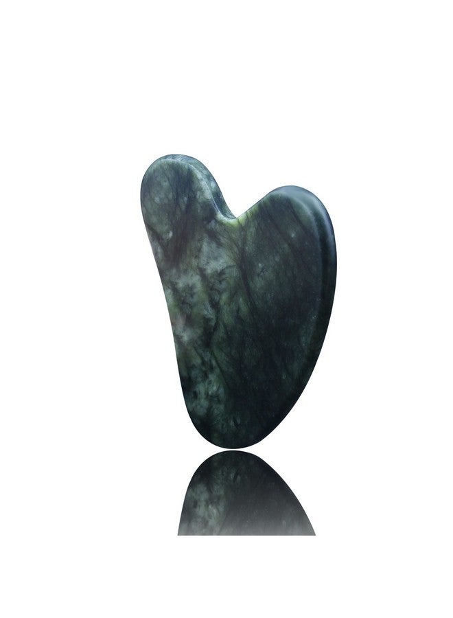 OXT Gua Sha, Premium Gua Sha Facial Tools, Guasha Tool for Face Upgraded, Guasha Natural Jade Stone (Dark Green) - Image 1