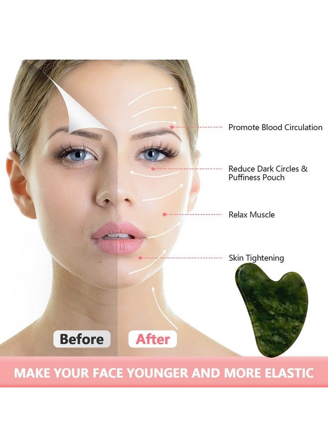 OXT Gua Sha, Premium Gua Sha Facial Tools, Guasha Tool for Face Upgraded, Guasha Natural Jade Stone (Dark Green) - Image 2