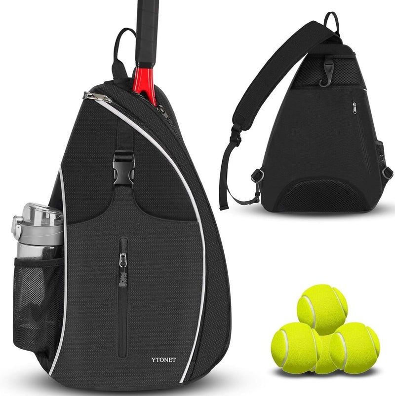 Ytonet Tennis Bag, Tennis Sling Backpack Crossbody Water Resistant for Men Women, Compatible for Pickleball Badminton Rackets - Image 1
