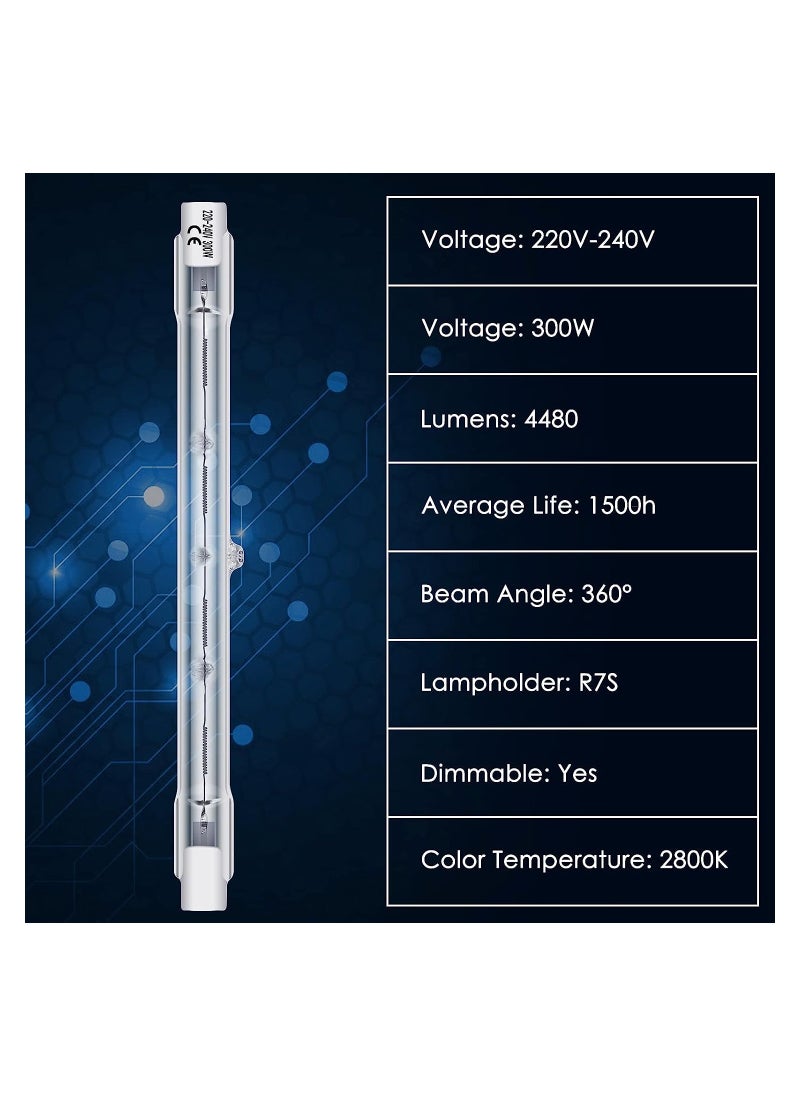 KASTWAVE R7s Linear Halogen Floodlight, Dimmable Light Bulb 118mm 300W 2800K, J Type Double Ended Base Bulbs Warm White for Floodlight, Landscape and Work Light, 6Pcs (Energy Class G)  - Image 5