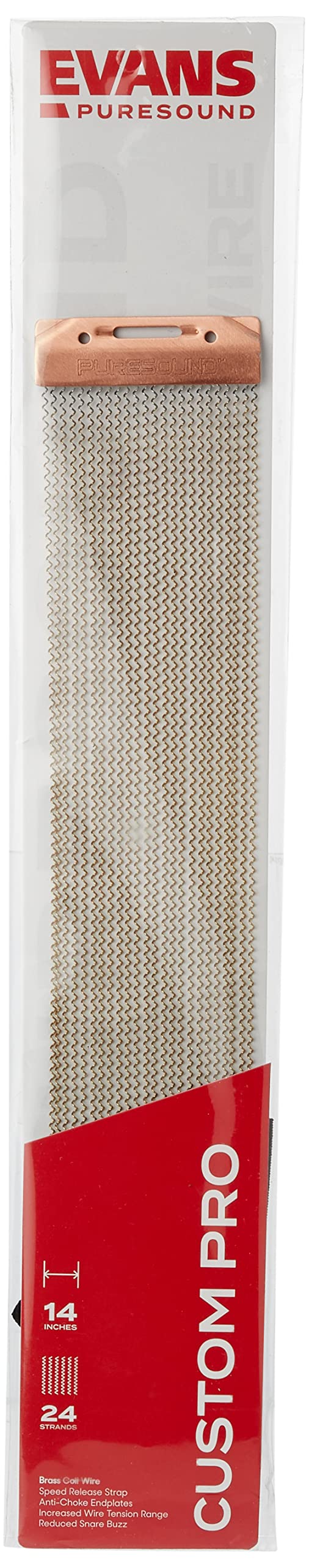 Evans PURESOUND Custom Pro Brass Snare Wire - Snare Drum Wires - Drum Wire - CPB1424 - 24 Strand, 14 Inch - Image 2