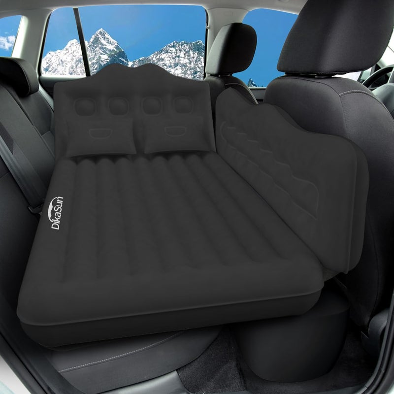 DikaSun Inflatable Air Mattress for Car SUV with Pump and 2 Pillows - Black - Image 1