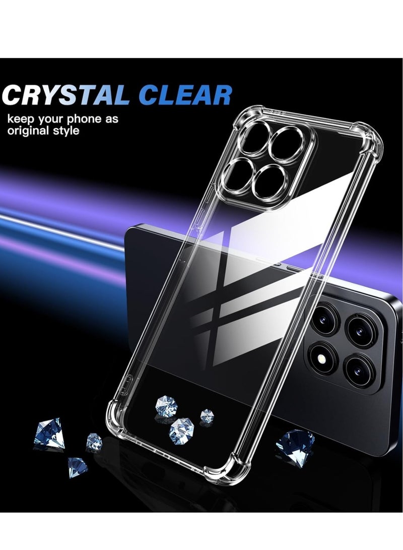 JAJEEK "Case for Honor X8a with 2 Pieces Tempered Glass Screen Protector – Soft Clear TPU Cover, Shockproof Air Cushion Bumper Protection" - Image 2