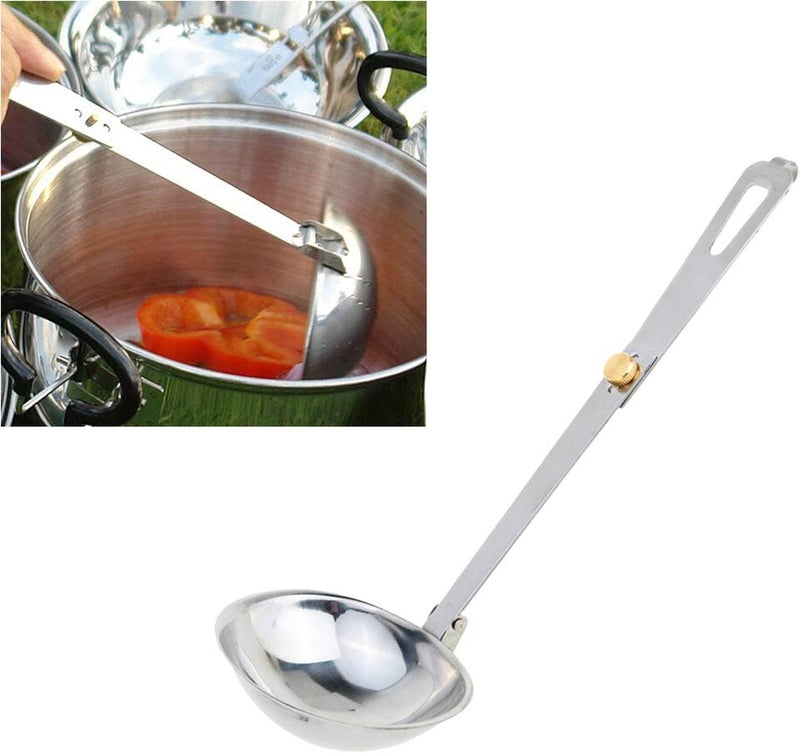 woobles Folding Long Handle Soup Ladle Cooking Spoon Mixing Spoon for Outdoor Camping - Image 3