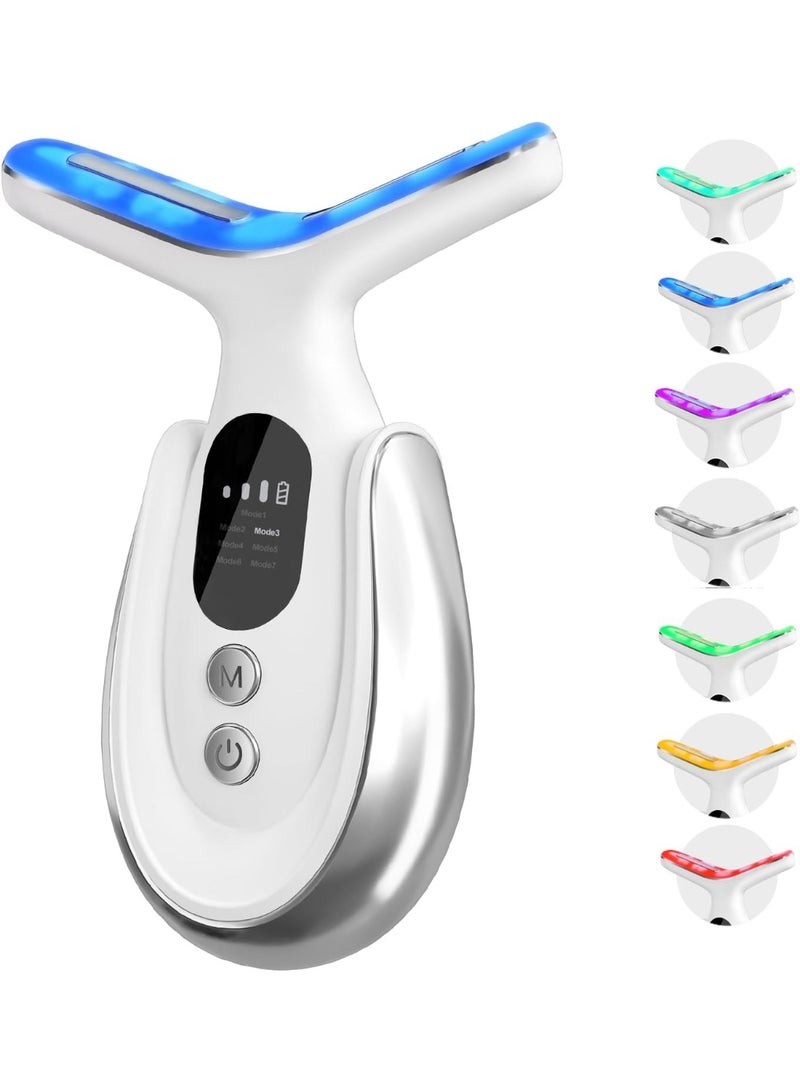 Electric Facial Massager - Newest Version, Portable Skin Tightening and Beautifying Device, 7 Massage Modes for Skin Tightening and Neck Lifting, Face Lift for Women - Enhanced Face, Neck and Shoulder Care with Vibration and Heating Function, Multi-Color - Image 1