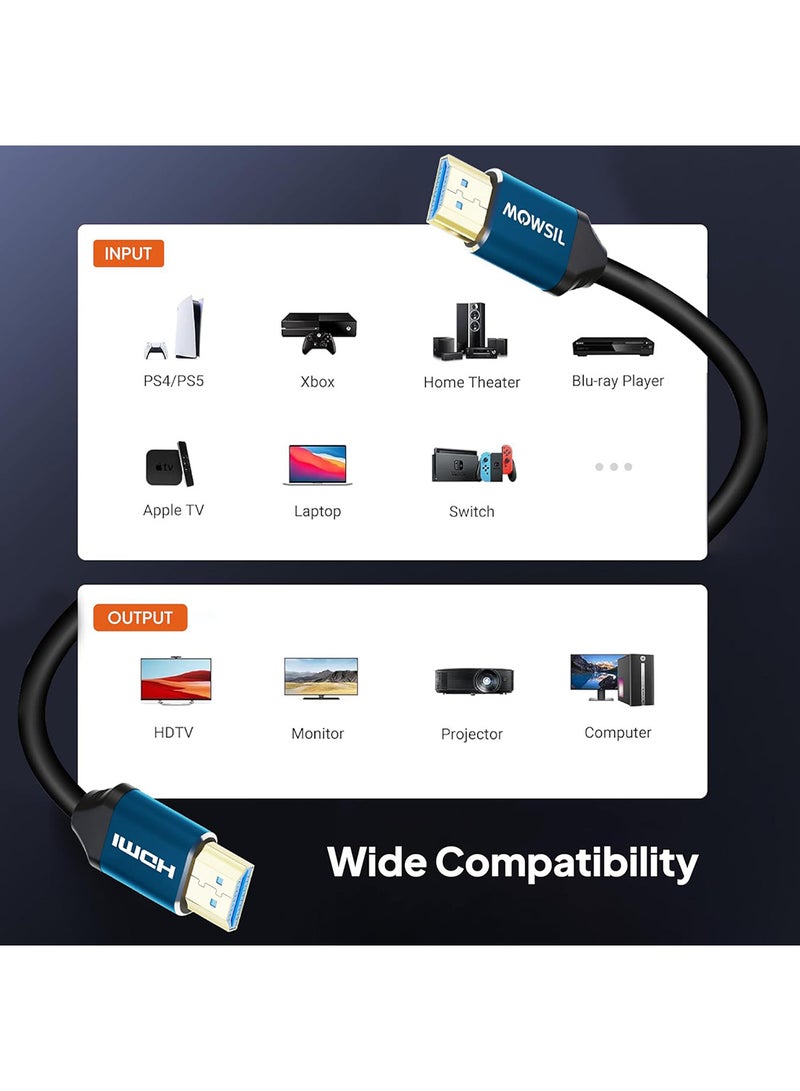 MOWSIL MOWSIL 4k@60Hz 2.0 HDMI Cable 1 Meter, Bandwidth 18Gb/s Support ARC (Audio Return Channel) 4K@60Hz/ 2K 1080P Up to 60Hz /3D, Compatible Devices Desktop PC,Laptop,TV Box,DVD Player,Monitor,HD TV, Monitor - Image 5