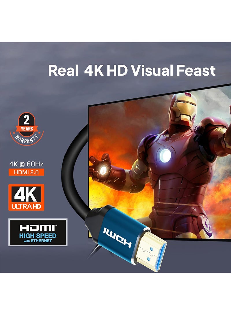 MOWSIL MOWSIL 4k@60Hz 2.0 HDMI Cable 1 Meter, Bandwidth 18Gb/s Support ARC (Audio Return Channel) 4K@60Hz/ 2K 1080P Up to 60Hz /3D, Compatible Devices Desktop PC,Laptop,TV Box,DVD Player,Monitor,HD TV, Monitor - Image 3