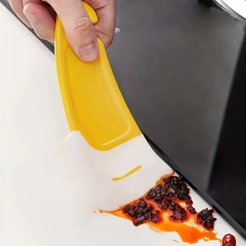 MaruHub Silicone Pan Scraper for Pots, Pans & Bowls – Non-Stick Dish Scraper, Kitchen Cleaning Tool, Food Safe Bowl Scraper, Easy to Clean, Durable Spatula for Removing Oil & Food Residue - Image 4