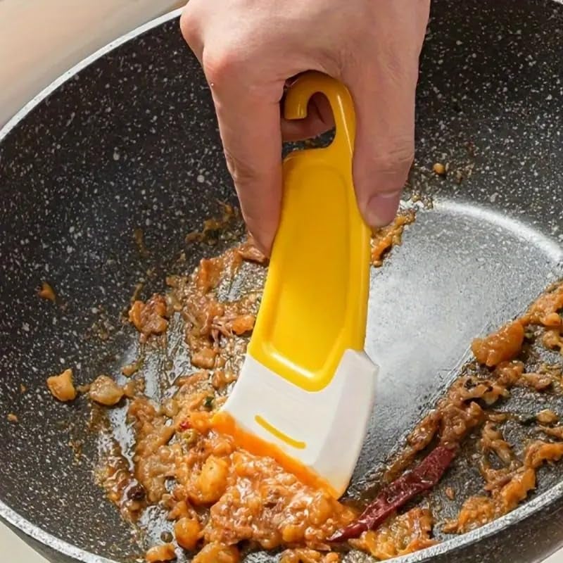 MaruHub Silicone Pan Scraper for Pots, Pans & Bowls – Non-Stick Dish Scraper, Kitchen Cleaning Tool, Food Safe Bowl Scraper, Easy to Clean, Durable Spatula for Removing Oil & Food Residue - Image 1
