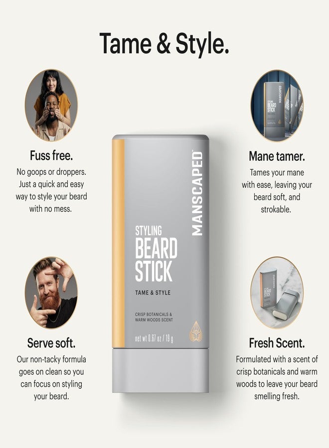 MANSCAPED® Styling Beard Stick – Beard Styling Balm for Men, Tames & Controls Fly-Aways, Lightweight & Non-Greasy with Castor Seed Oil & Cocoa Seed Butter, Mess-Free for Soft, Smooth Finish, 1-Stick - Image 2