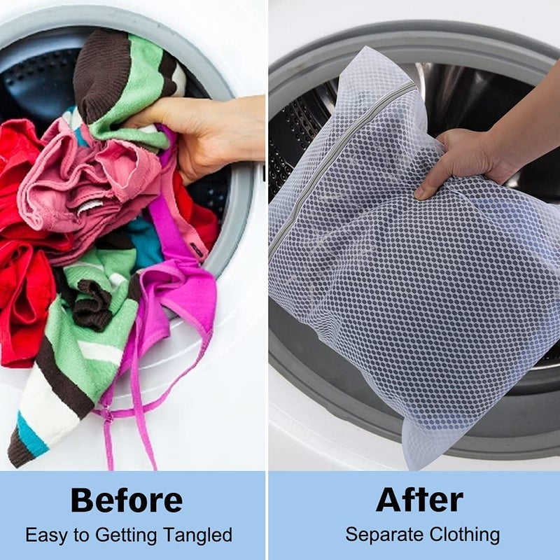 Vivifying XL Large Mesh Laundry Bags, 2 Pack 20 x 24 Inches Honeycomb Mesh Wash Bags for Washing Machine, Delicates Clothes, Sweater, Coats, Stuffed Toys, Blanket (White) - Image 5
