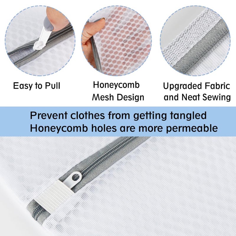 Vivifying XL Large Mesh Laundry Bags, 2 Pack 20 x 24 Inches Honeycomb Mesh Wash Bags for Washing Machine, Delicates Clothes, Sweater, Coats, Stuffed Toys, Blanket (White) - Image 3