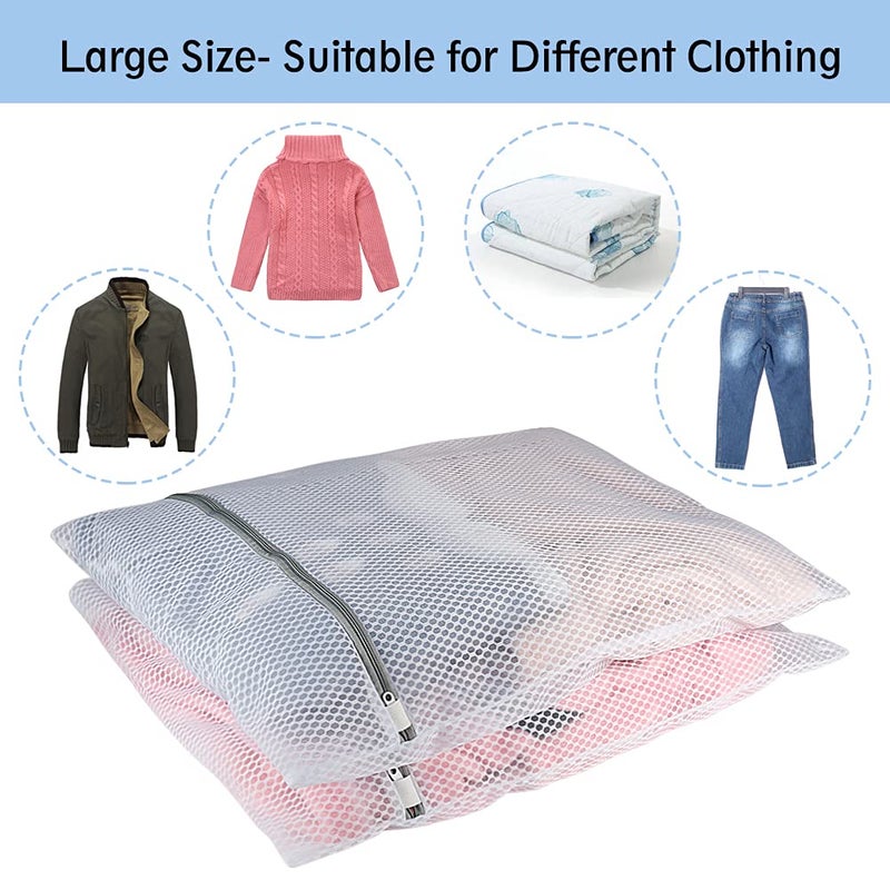Vivifying XL Large Mesh Laundry Bags, 2 Pack 20 x 24 Inches Honeycomb Mesh Wash Bags for Washing Machine, Delicates Clothes, Sweater, Coats, Stuffed Toys, Blanket (White) - Image 4