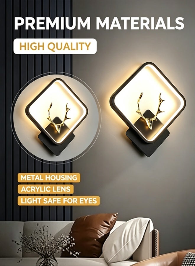 Comysubao Wall Lighting Bedroom Bedside Wall lamp Creative Antlers Night Light 3 Colors Light Dimmable Function Wall Sconces Perfect for Hallway, Closet, Bathroom, Stairway, Kitchen (Gold Antlers) - Image 3