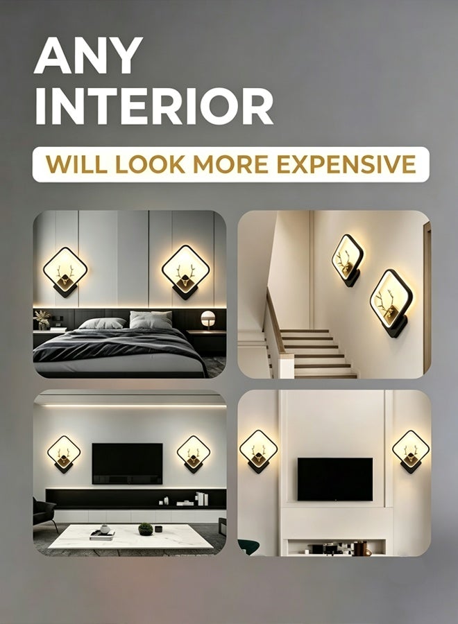 Comysubao Wall Lighting Bedroom Bedside Wall lamp Creative Antlers Night Light 3 Colors Light Dimmable Function Wall Sconces Perfect for Hallway, Closet, Bathroom, Stairway, Kitchen (Gold Antlers) - Image 4