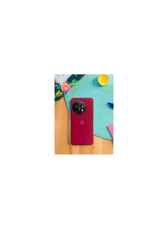 CATANES OnePlus 11 Silicone Case Slim Hard Shell Shockproof Protective Cover Anti Drop and Scratch Case Maroon - Image 2