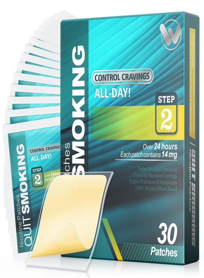 WOFANLI Nicotine Patches Step 2 Easy and Effective Helps Quit Smoking, 14 mg, 30 Patches Smoking Aid to Help Quit Smoking, Each Patch Provides a 24-Hour Nicotine Transdermal System - Image 1