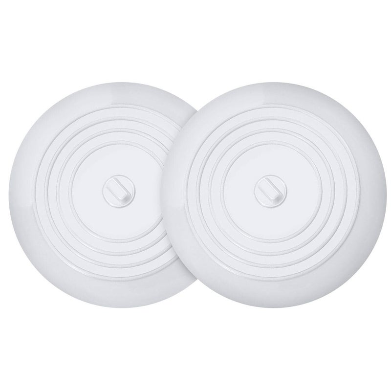 VIGOR PATH Set of 2 Silicone Tub Stoppers  59 Inches Sink Stoppers  Flat Bathtub Drain Covers Hair Catchers and Suction Bathtub Plugs for Kitchen Bathroom and Laundry White