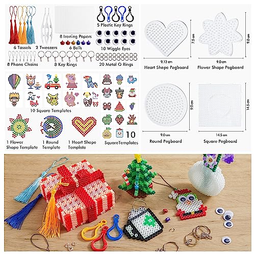 Inscraft Fuse Beads, 21,000 pcs Fuse Beads Kit 22 Colors 5MM for Kids, Including 8 Ironing Paper,48 Patterns, 4 Pegboards, Tweezers, Beads Compatible Kit by INSCRAFT - Image 3