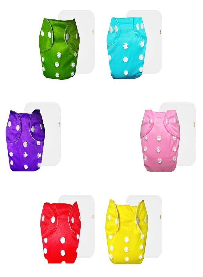 Dumbledo Lite Cloth Diaper with Cotton Insert (Pack of 6) | Snug Fit | Breathable | Travel Friendly | Ideal for Toddlers | 3 Months - 2 Years | Unisex Baby - Image 1
