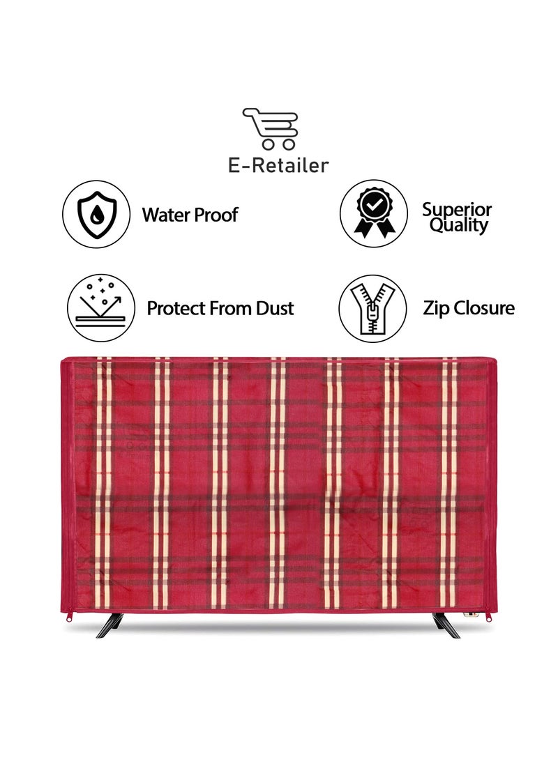 E-Retailer ERetailer Transparent LCDLED TV Protector Cover with Zipper Enclosure for 32 Inch Suitable for All Major Brand Model ColorRed Size29x3x19 Inches  - Image 4