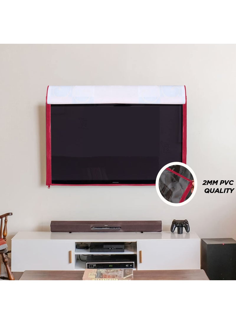 E-Retailer ERetailer Transparent LCDLED TV Protector Cover with Zipper Enclosure for 32 Inch Suitable for All Major Brand Model ColorRed Size29x3x19 Inches  - Image 2